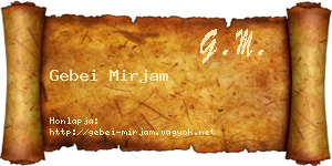 Gebei Mirjam névjegykártya